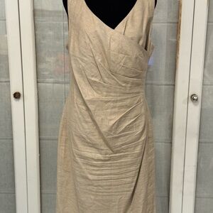 Ralph Lauren Beige Linen  Midi Dress